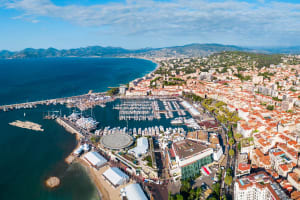 Cannes, Nice & Monte Carlo Aerial view of Cannes, France