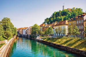 Ljubljana, Slovenia Canal in Ljubljana, Slovania