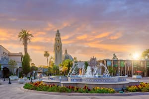 California Balboa Park at sunset, San Diego