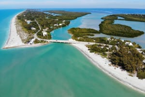 Captiva Island Aerial View of Bridge Between Captiva Island and Sanibel Island