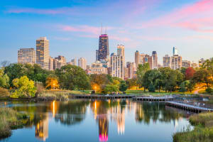 Chicago View of Chicago skyline from Lincoln Park