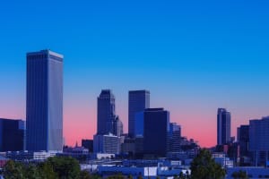 Oklahoma Tulsa Skyline at Sunset