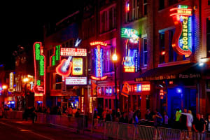 Tennessee Beale Street at night, Memphis