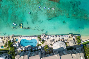 Grand Cayman Marriott Resort Aerial View of Pool & Beach