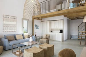 Sea Breeze Santorini Beach Resort, Curio Collection by Hilton livingroom2