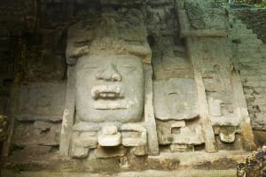 Belize Carvings in ruins, Lamanai