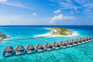 Maldives Aerial View - Atoll & Villas